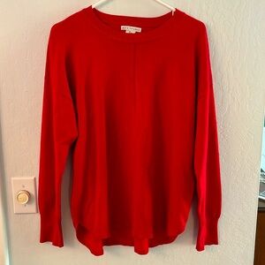 Max Studio red tunic sweater, like new. Size L.